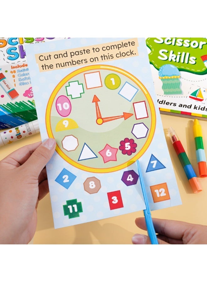 Capstro Kids Paper-Cutting Book with Safe Scissors & Glue Stick – DIY Kids Craft Activity Workbook | Early Learning Scissor Skills Practice for Ages 4–6 | Creative Cutting & Pasting Book - Image 5